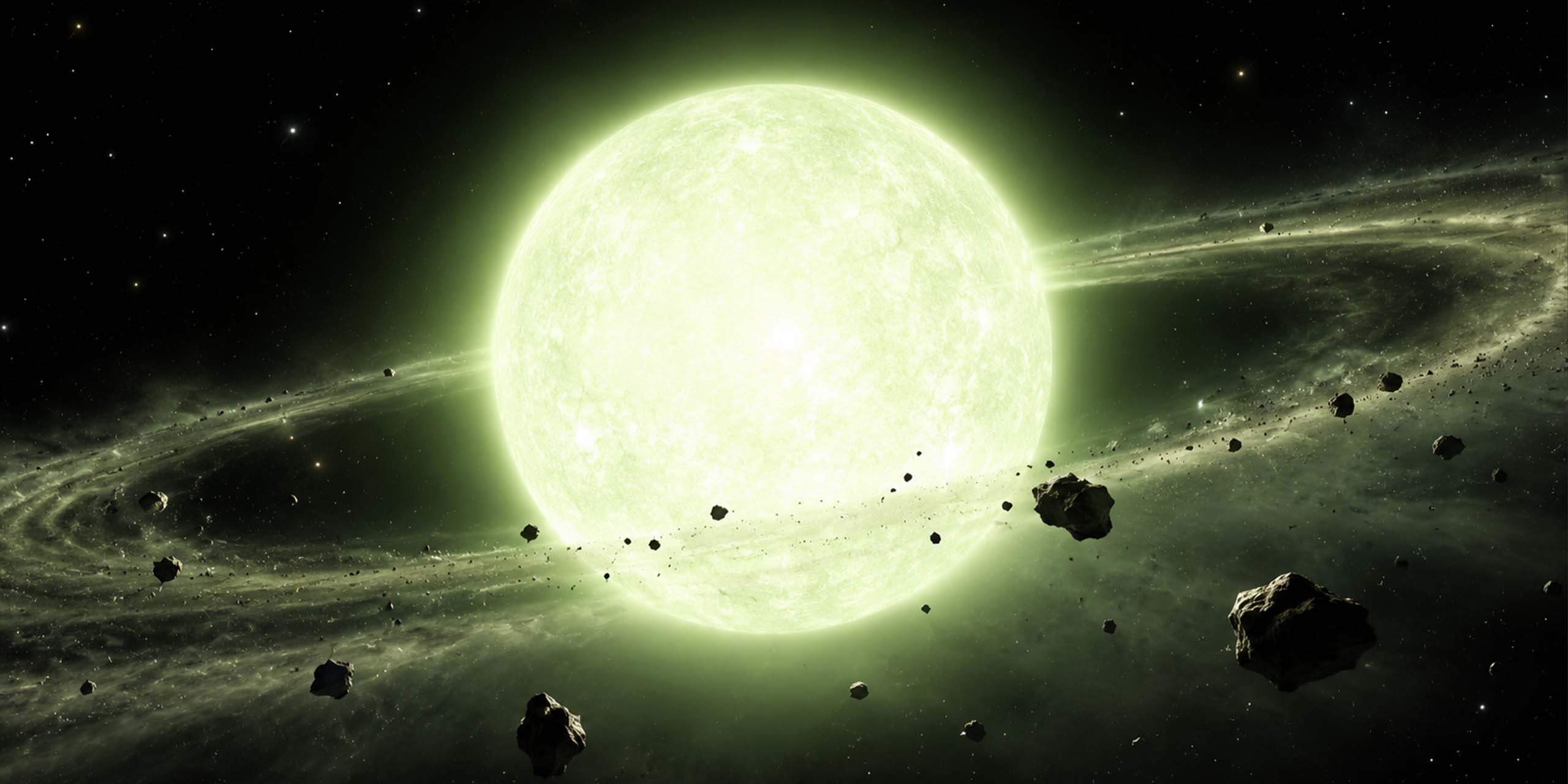 Illustration de l'étoile naine verte WD J1330+6435.