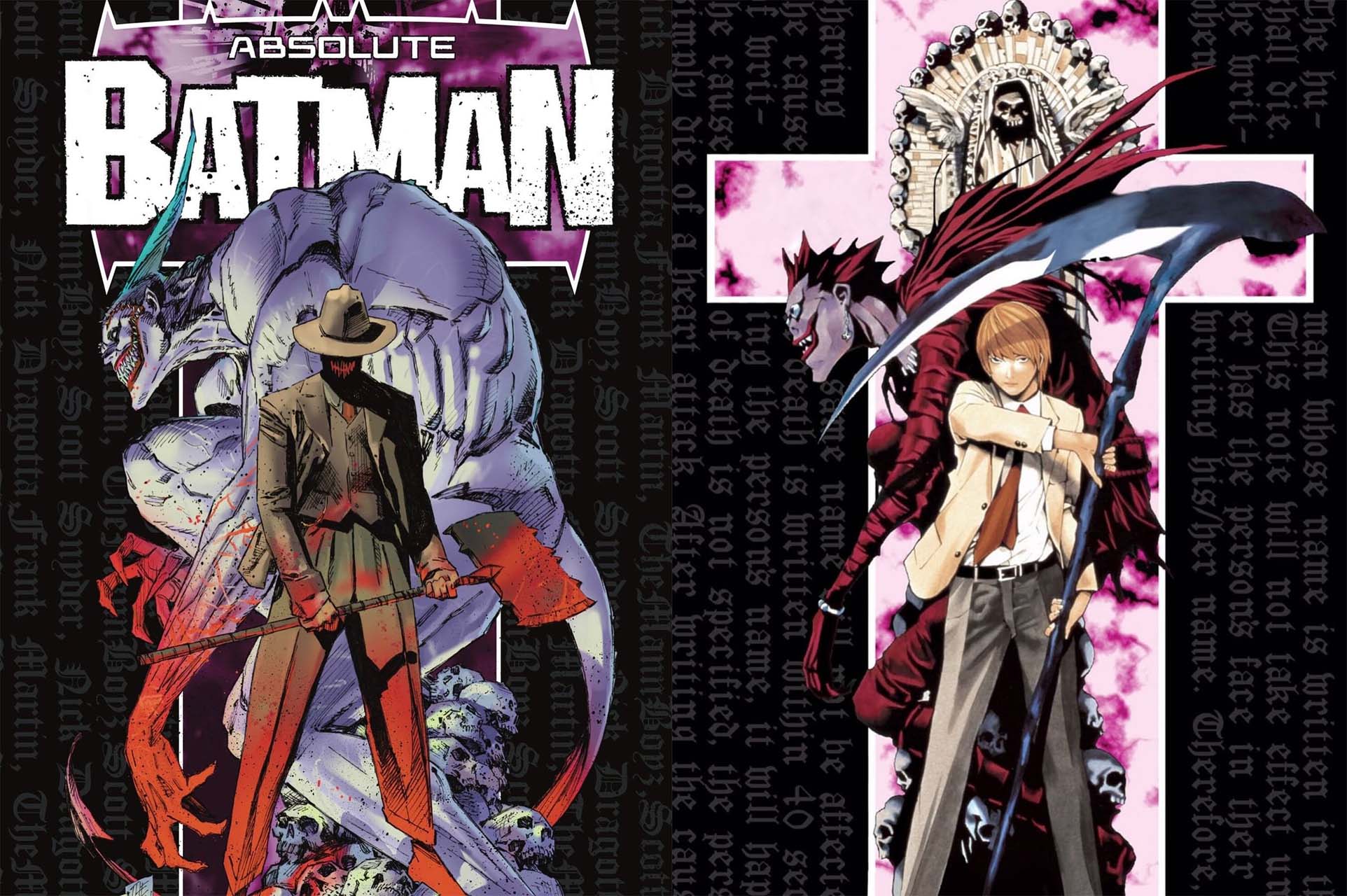 Couverture d'Absolute Batman rendant hommage à Death Note.