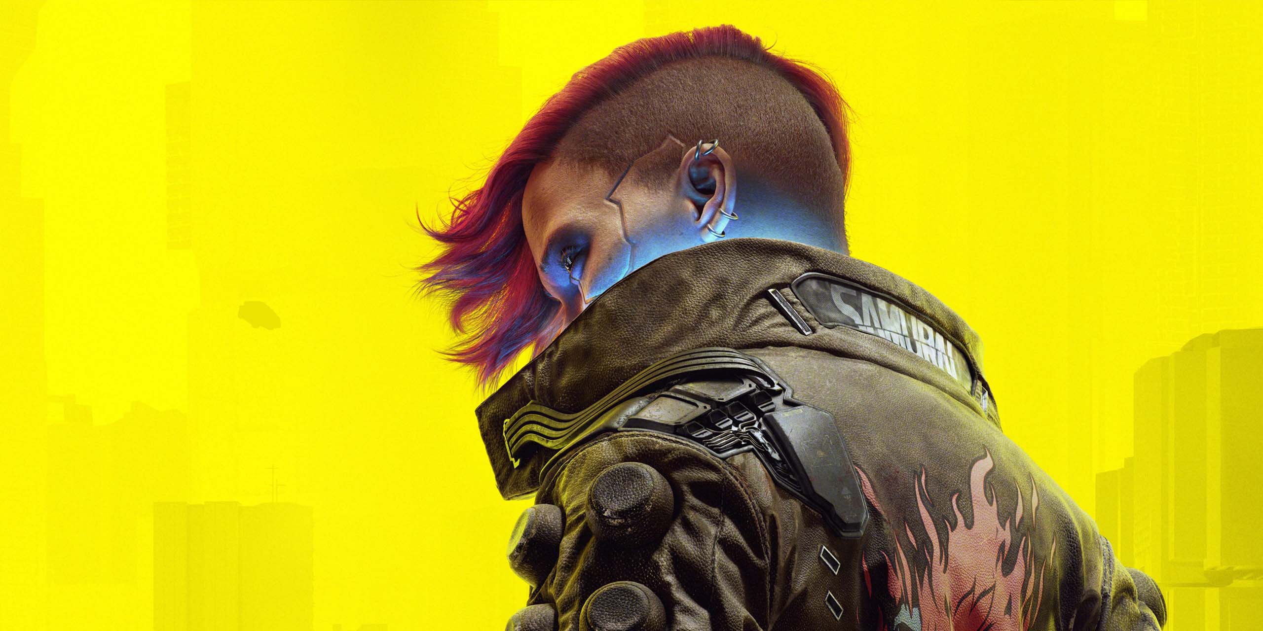 V de dos, visuel du jeu Cyberpunk 2077.