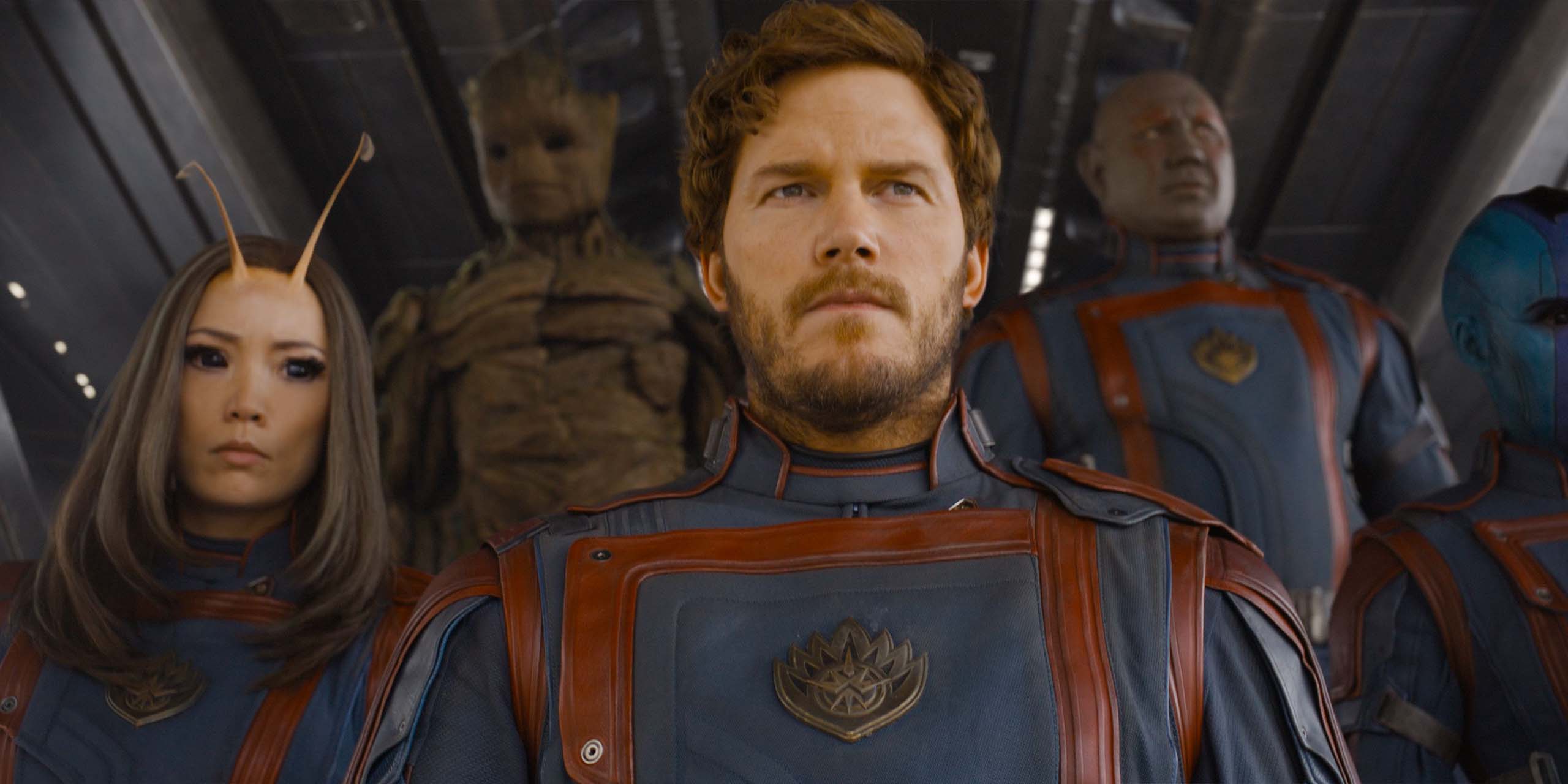 Star-Lord, Mantis, Groot et Drax dans Les Gardiens de la Galaxie Vol. 3