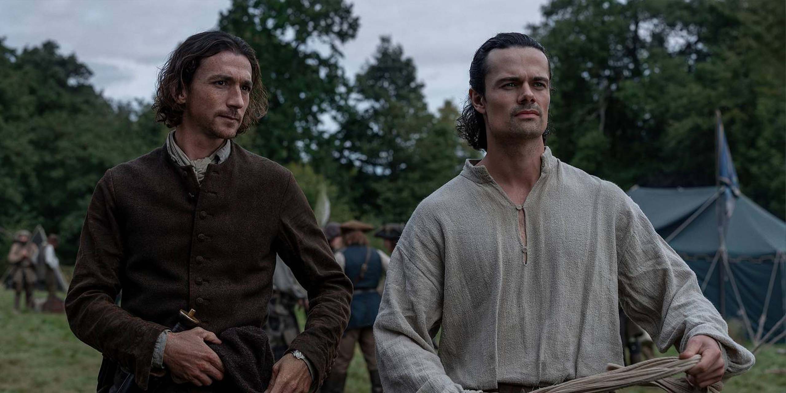 Rory Alexander (Murtagh Fraser) et Jamie Roy (Brian Fraser) dans la saison 2 d'Outlander : Blood of My Blood.