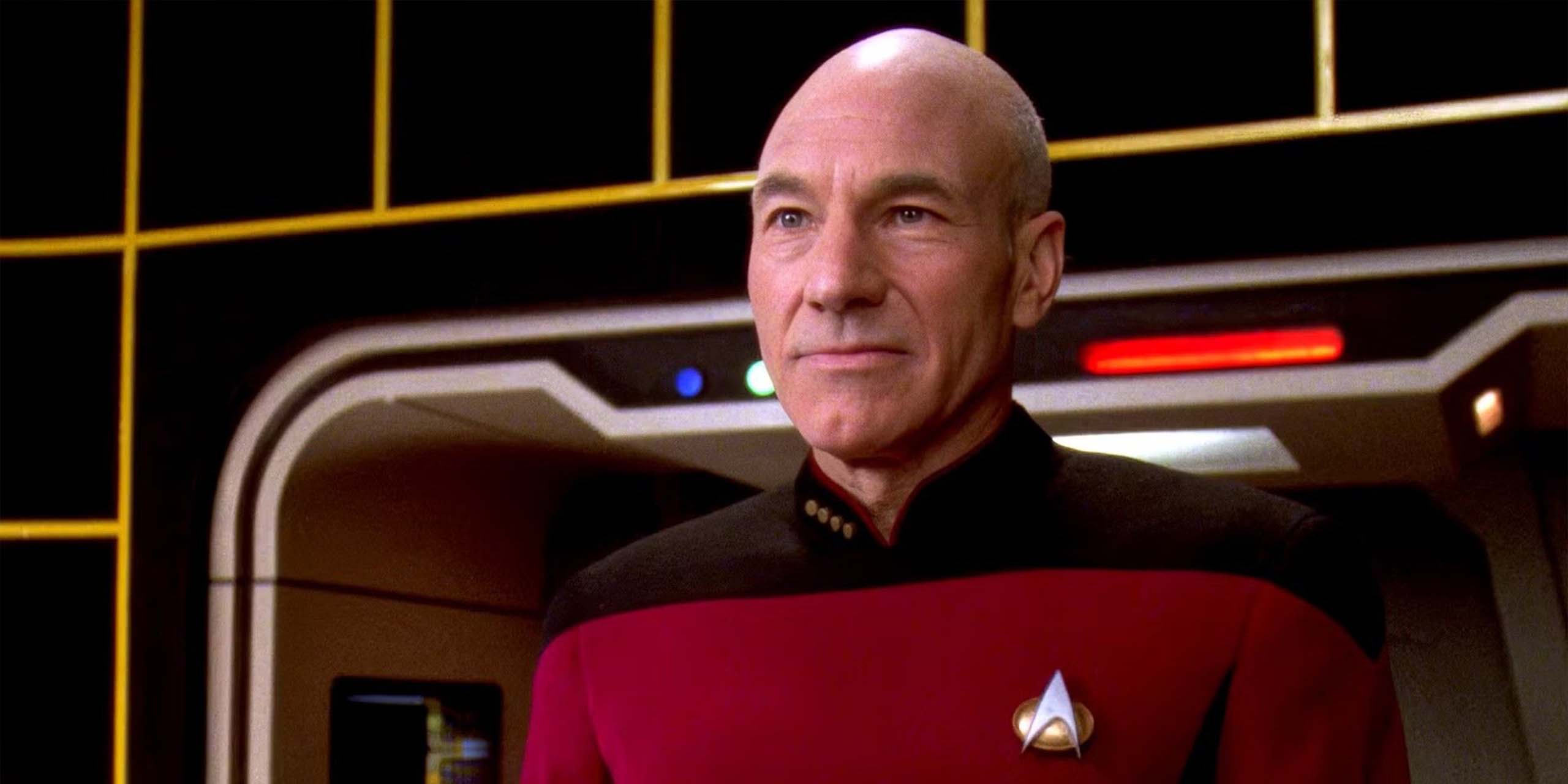 Patrick Stewart dans le rôle de Jean-Luc Picard dans la série Star Trek : La Nouvelle Génération.